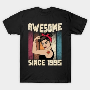 Awesome since 1995,27th Birthday Gift women 27 years old Birthday T-Shirt